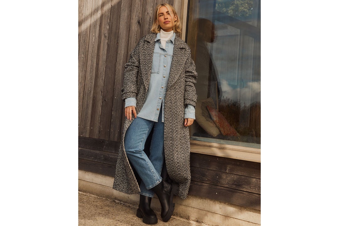 Grey wool clearance coat womens uk